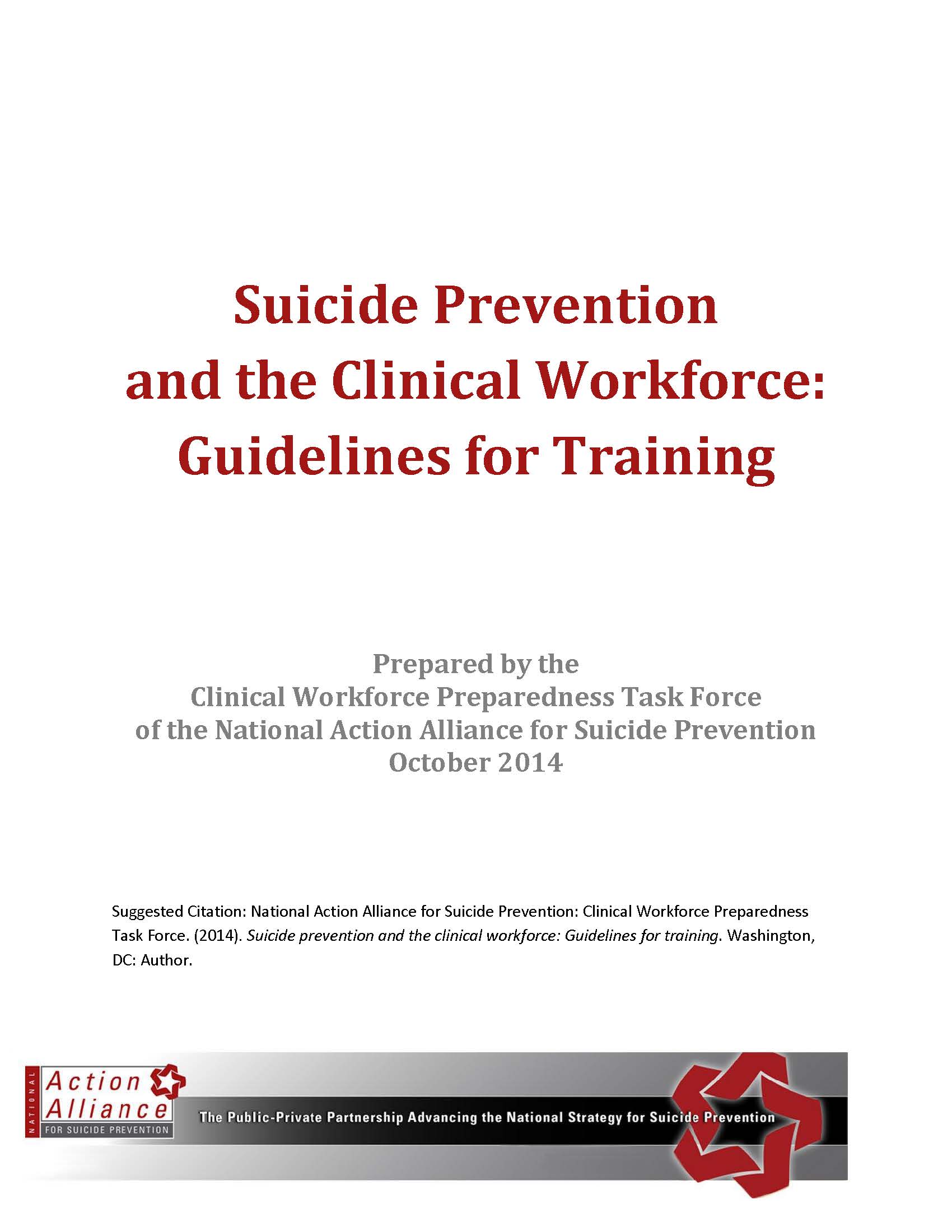  Suicide Prevention and the Clinical Workforce: Guidelines for Training