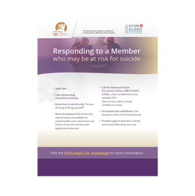Responding to a Member Who May Be at Risk for Suicide