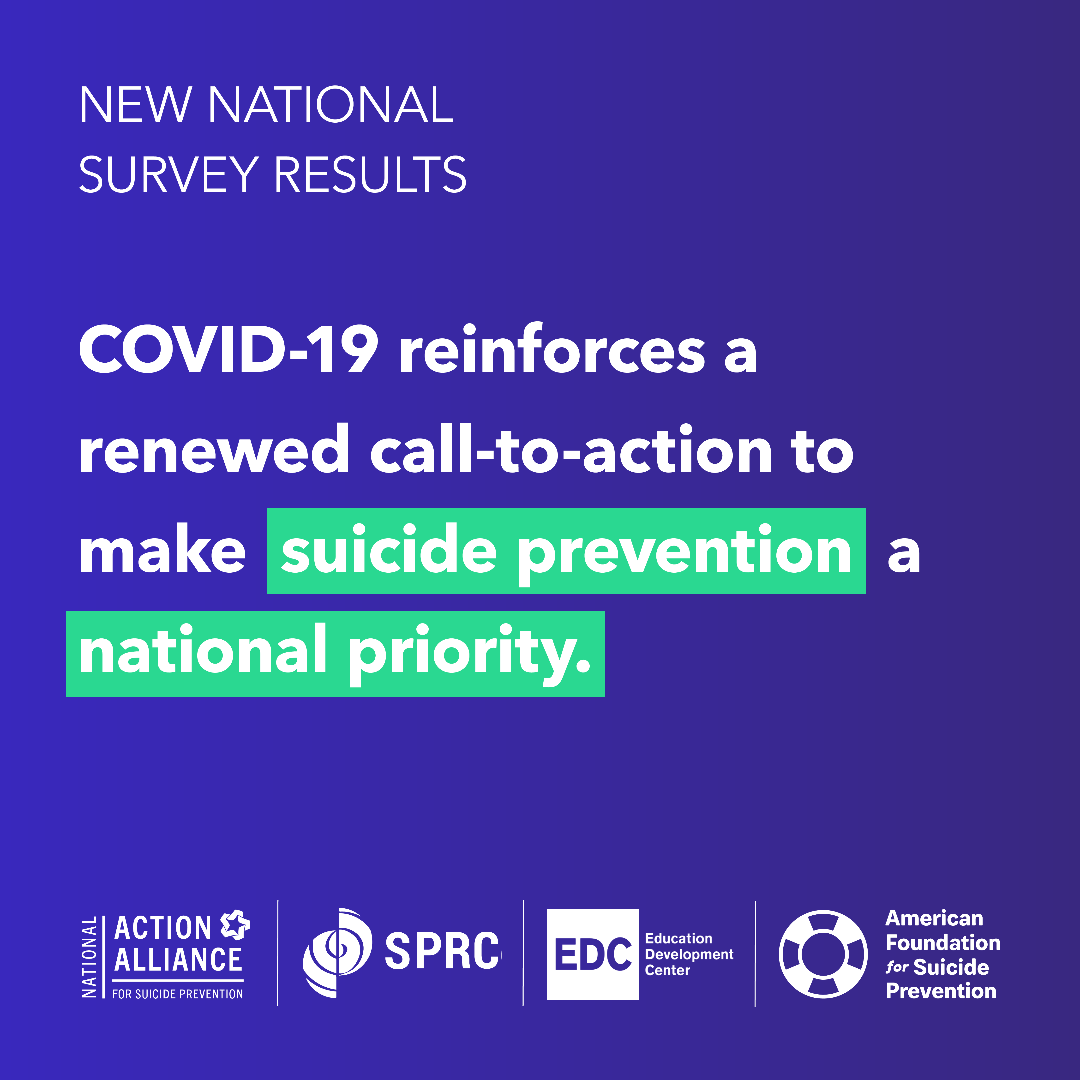 National Public Perception of Mental Health and Suicide Prevention Survey Results