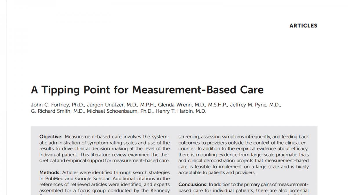 A Tipping Point for Measurement-Based Care