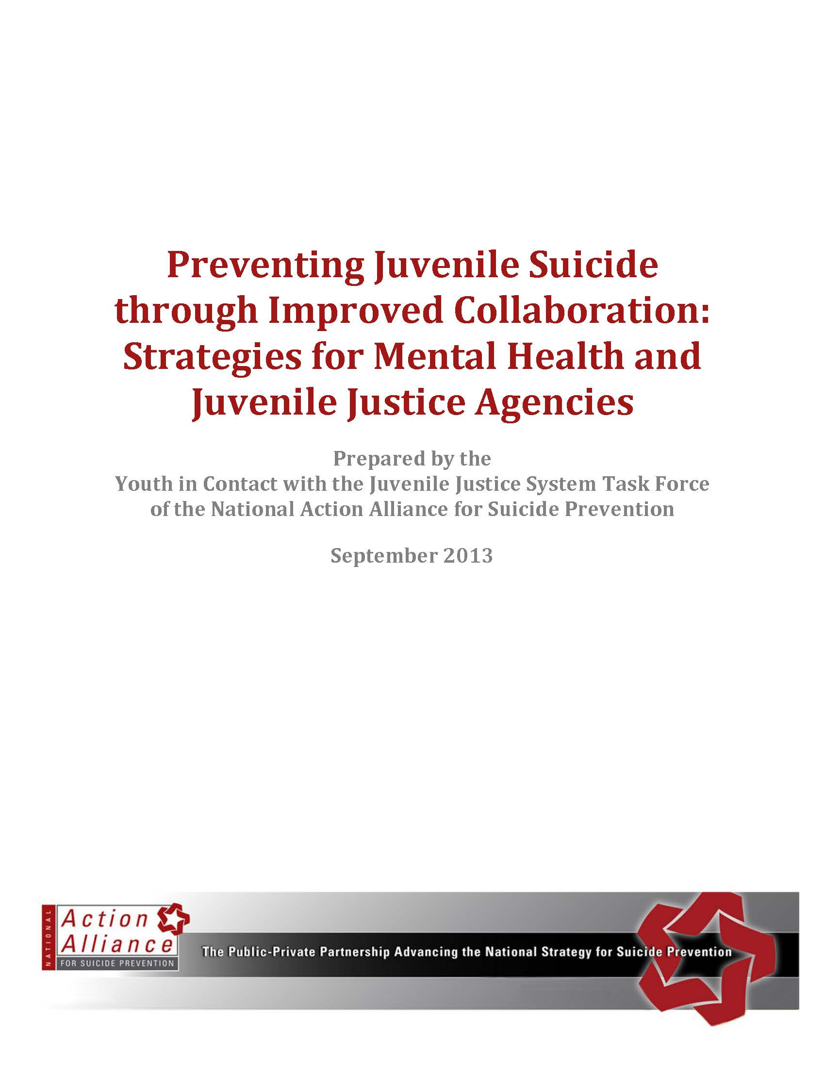 Preventing Juvenile Suicide through Improved Collaboration: Strategies for Mental Health and Juvenile Justice (Summary)