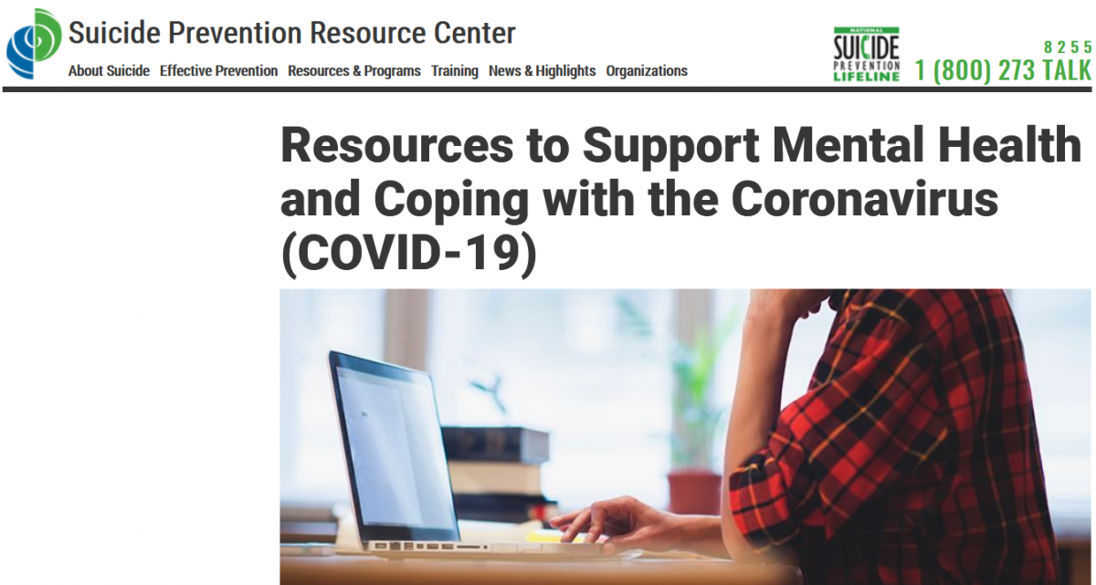 Resources to Support Mental Health and Coping with the Coronavirus (COVID-19)