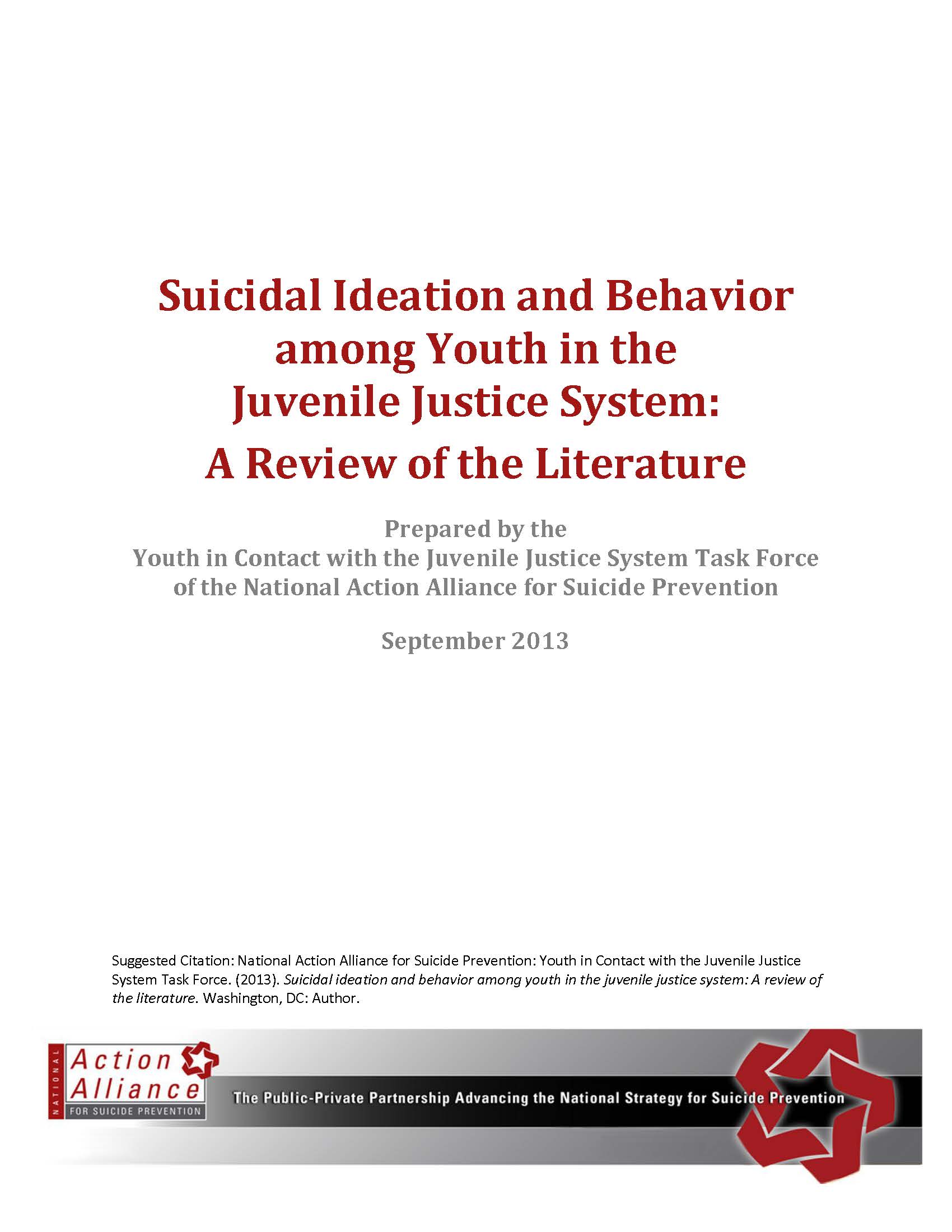 Suicide Ideation and Behavior among Youth in the Juvenile Justice System: A Review of the Literature